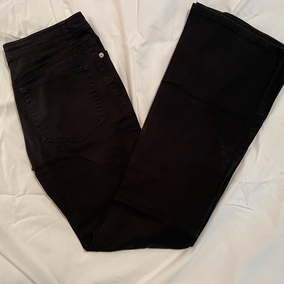 Y2K ELLEMENNO Black Jeans Flare Low Rise Vintage - Picture 1 of 4